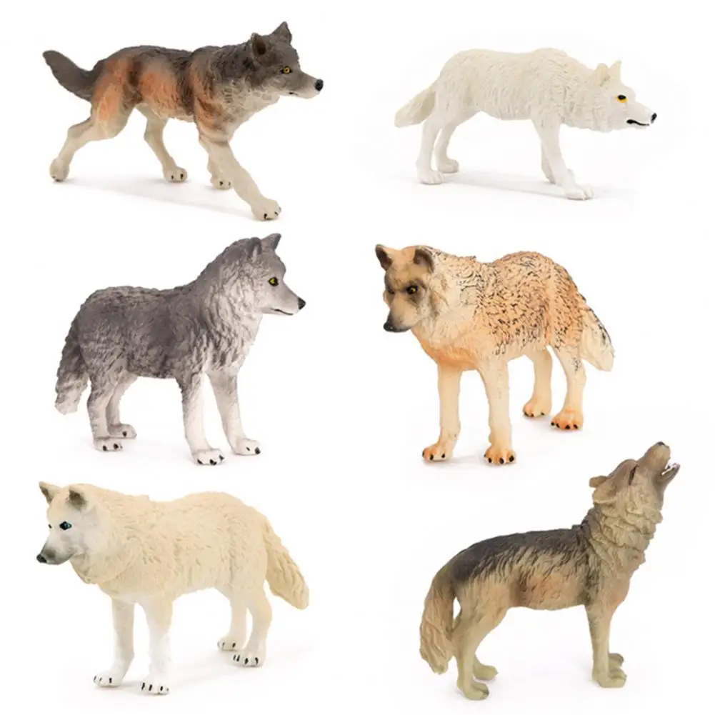 

Lifelike Wild Wolf Animal Figure Plastic Figurine Crafts Model Kids Toy Desktop Decor Gift