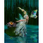 Алмазная живопись, Набор для вышивки крестиком 5D Фея и бабочка, картина из квадратныхкруглых страз