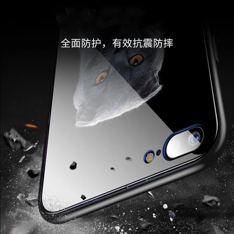 Для iphone 5 6 7Plus чехол милый с кошками животными печати ТПУ + тонкое закалённое