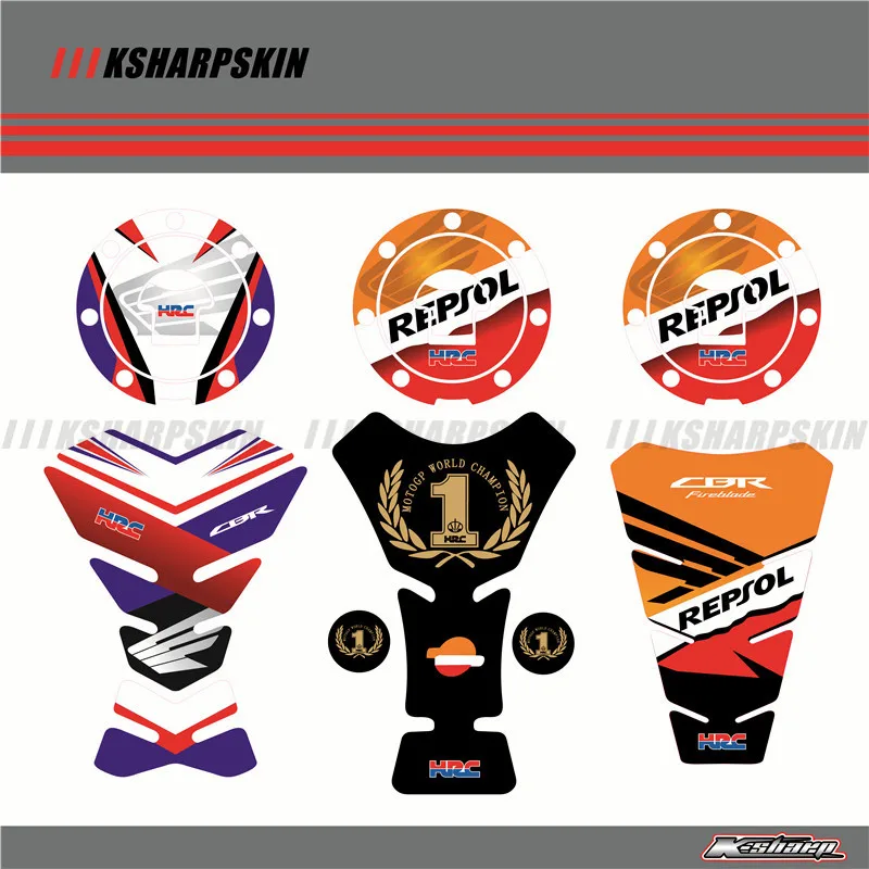 3D бак мотоцикла Pad наклейка протектор наклейки подходят для honda CBR VFR CB NSR VTR CBF CBX 125