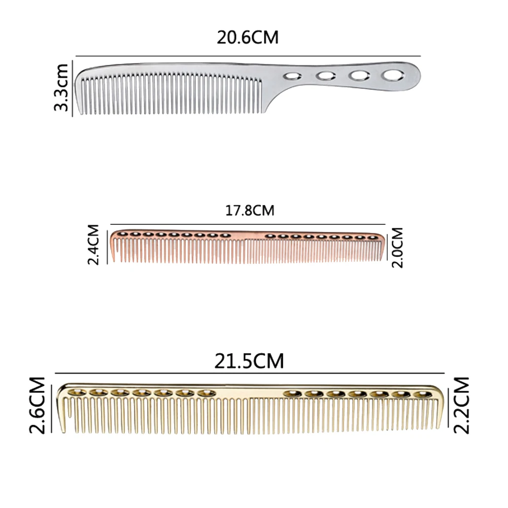 2 шт. профессиональная стальная Антистатическая парикмахерская расческа для