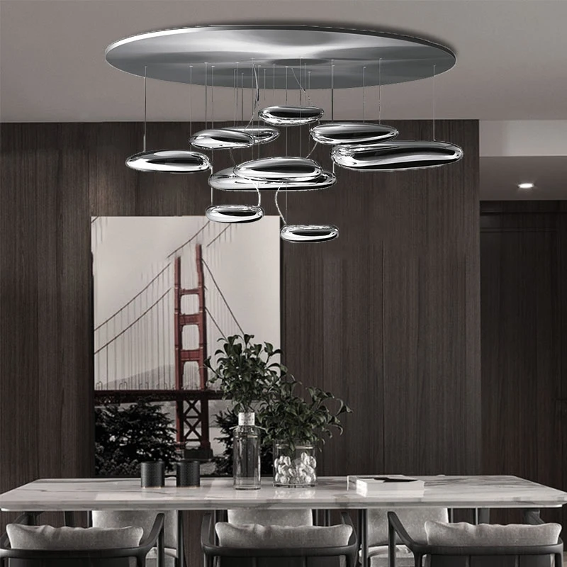 

Modern Designer Led Pendant Lights Suspension Luminaire Dining Room Led Pendant Lamp Living Room Decor Chrome Drop Hanging Light