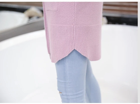 

Plus Size Ladies Sweater Mid-length Sweater Autumn Women's Coat Korean Loose Long Sleeve 2020 New Solid Color L195