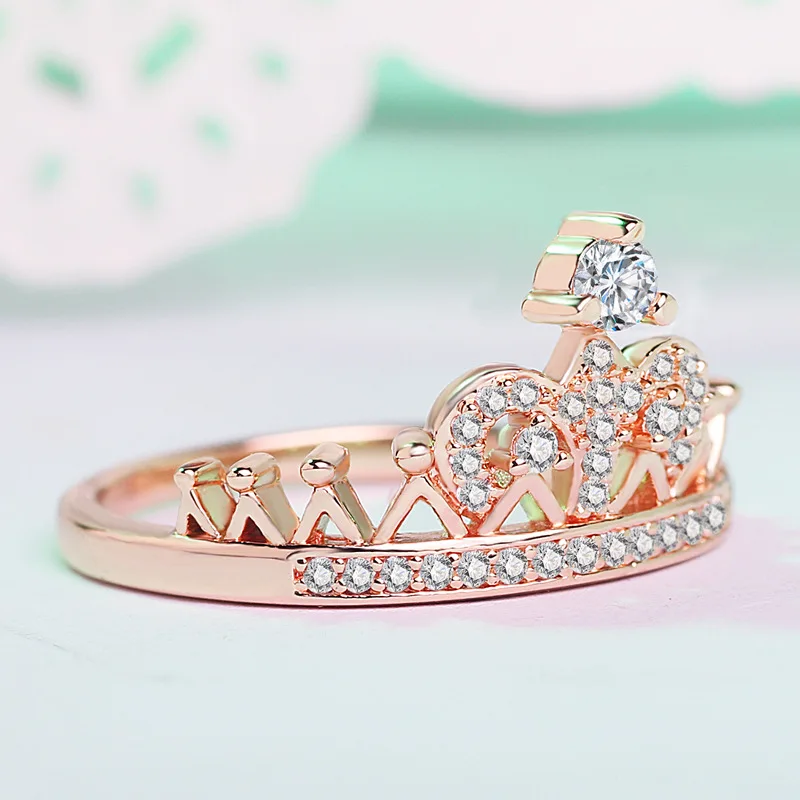 Vecalon 2 colors Crown Jewelry Women ring AAAAA Cubic Zirconia 925 anillos silver Party wedding Band for women Fashion | Украшения и