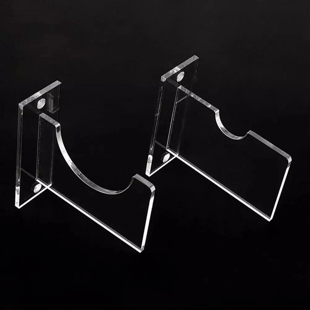 

2pcs/set Baseball Bat Holder Acrylic Storage Bracket Shelf Wall Mounted Accessories Transparent Shop Home Horizontal Display
