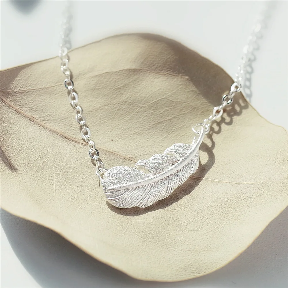 Женское колье с перьями и подвеской Flyleaf креативное ожерелье из стерлингового