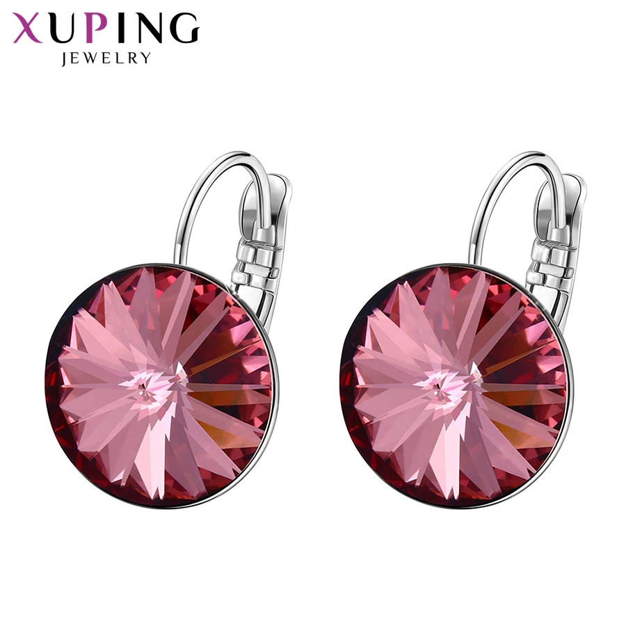 Xuping простой дизайн обручи серьги Модные Кристаллы от Swarovski Специальный стиль для девочек ювелирные изделия подарок S143/S142.2-97326/206