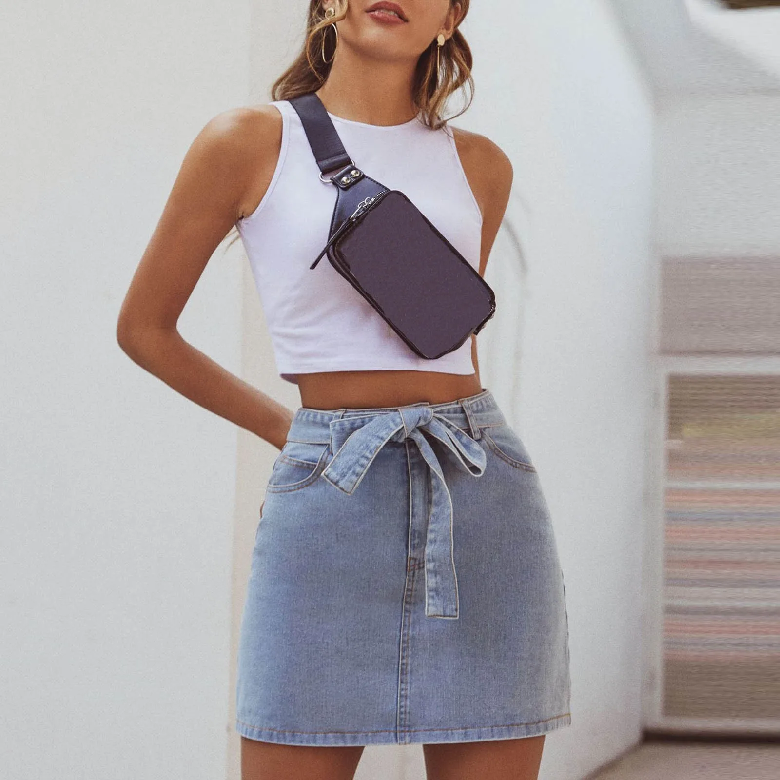 

Платья для девочек, лидер продаж, Высококачественная Женская однотонная Повседневная универсальная юбка с бантом и высокой талией в стиле ...