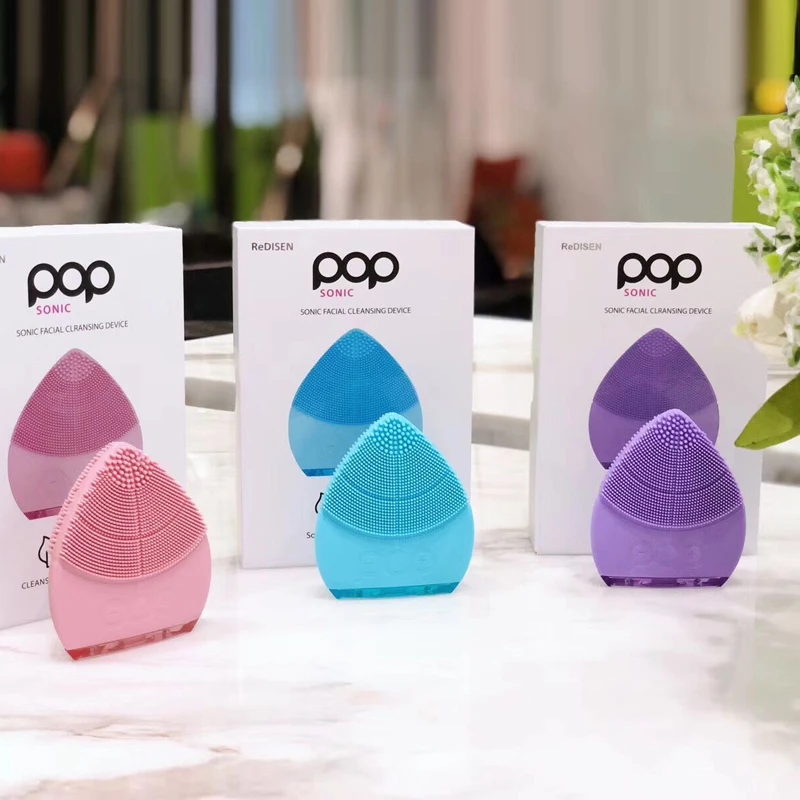 POP SONIC Electric Face Cleaning Brush Silicone Facial Clean Skin Care Oil Control Blackhead Remover Beauty Massager NEW | Красота и