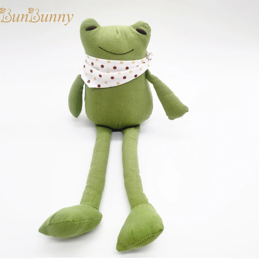 

Плюшевая лягушка Happy Frog с Scarft, хлопковая льняная детская лягушка, мягкие игрушки, детская игрушка-спутник для сна, мягкие игрушки-животные