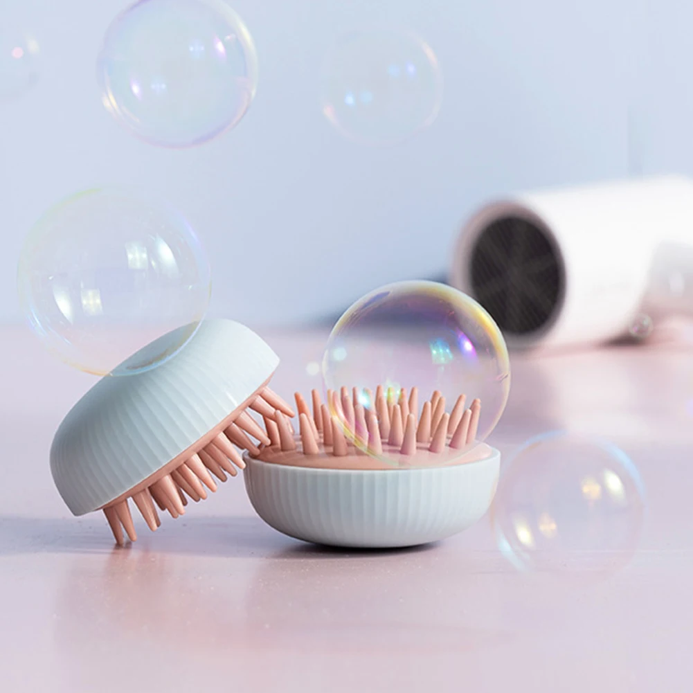 

Silicone Shower Brush Soft Hair Wash Shampoo Brush Shower Non-Slip Head Body Massage Brush Bathroom Accessories