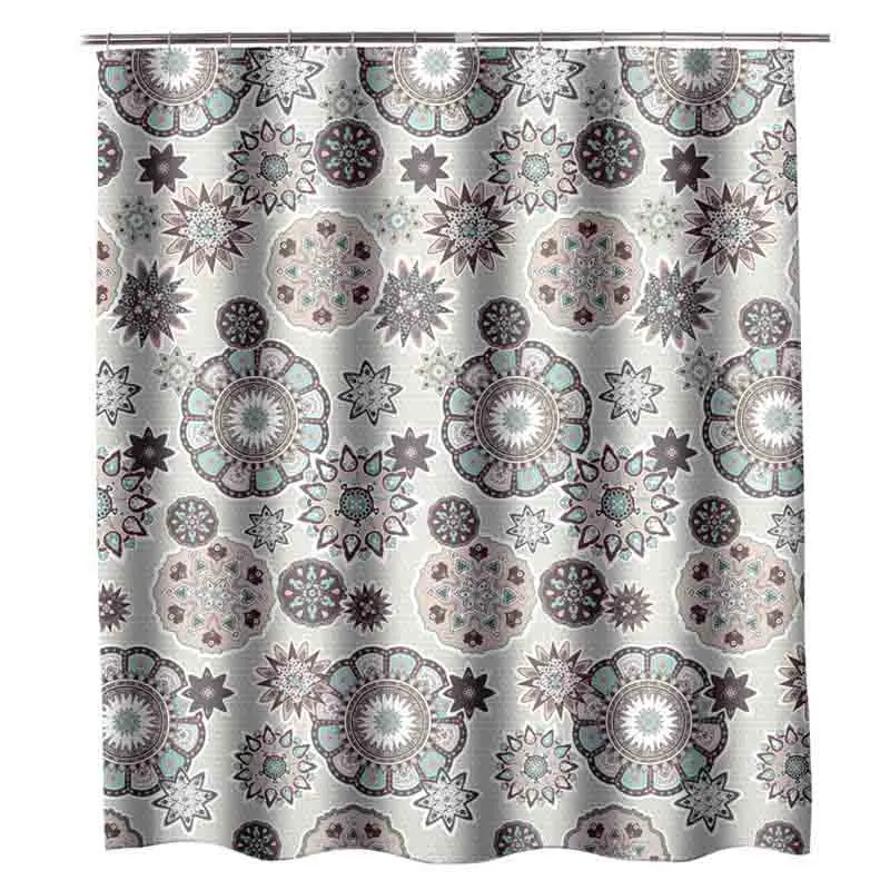 Shower Curtain Геометрическая цветок печатных Водонепроницаемый полиэстер Душ Шторы элегантный полиэстер Душ Шторы s с 12 Крючки душ Шторы s - Цвет: Shower Curtain