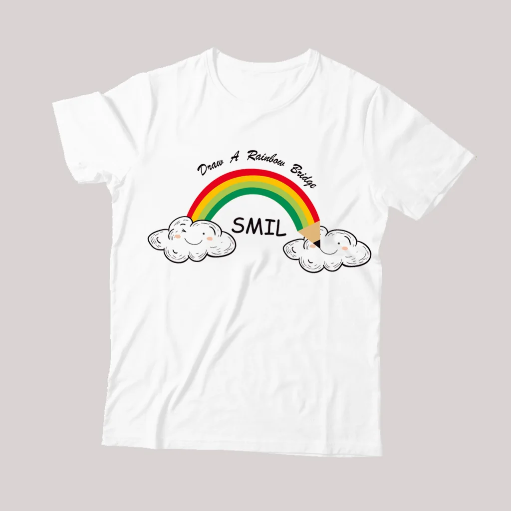 2020 теория 3d плавки куб Радуга зонтик печать Женская Футболка свободная o-образным