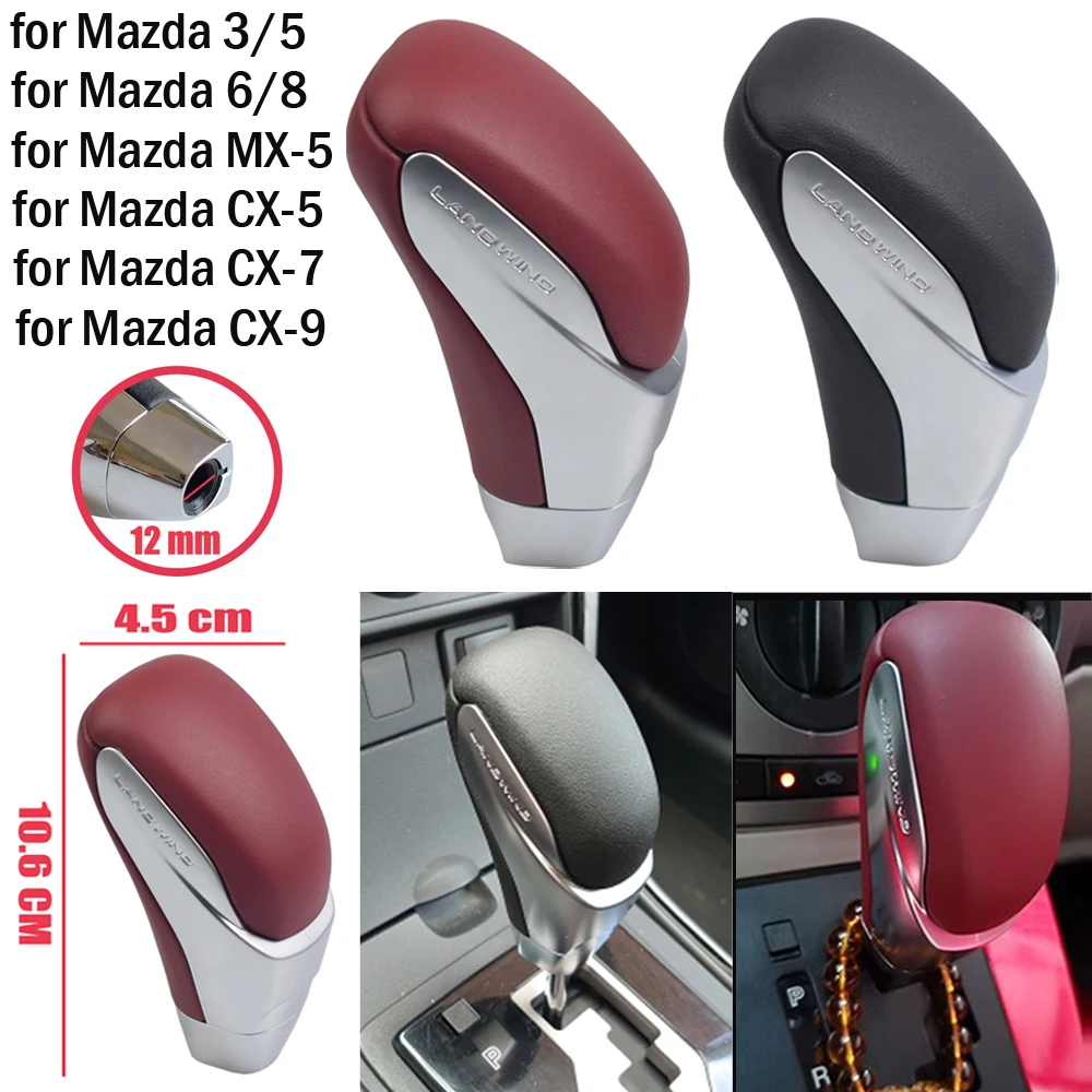

Car Gearbox Handles Automatic Gear Shift Knob Stick Lever Head Genuine Leather for Mazda 3 5 6 8 for MX-5 for CX-5 CX-7 CX-9