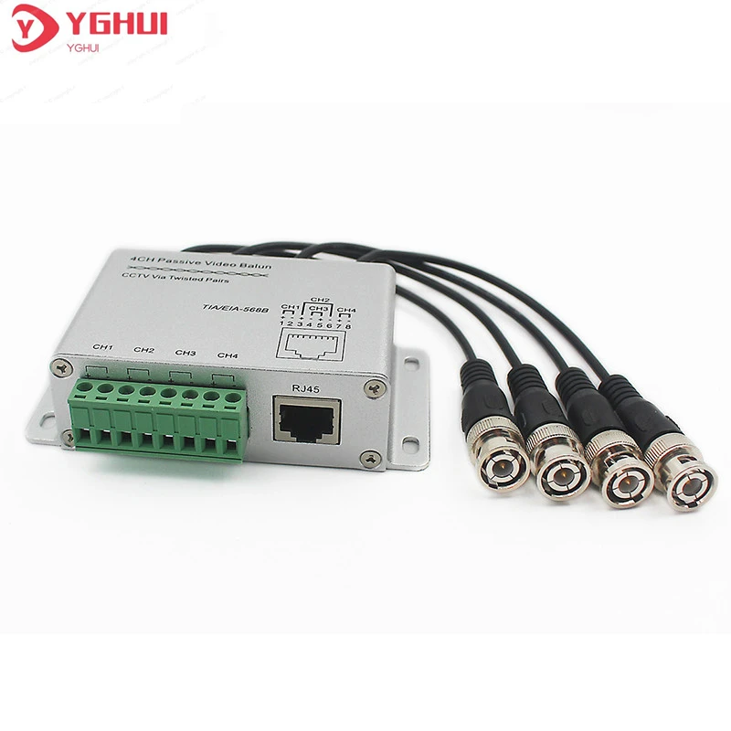 4 канальный 8 видеонаблюдения Пассивный передатчик видео балун BNC штекер для UTP RJ45
