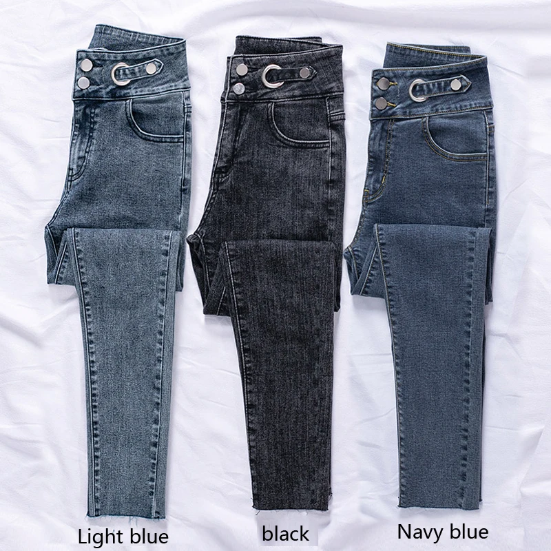 

Модные Женские однотонные джинсовые колготки, леггинсы, узкие джинсы, женские джинсы-карандаш