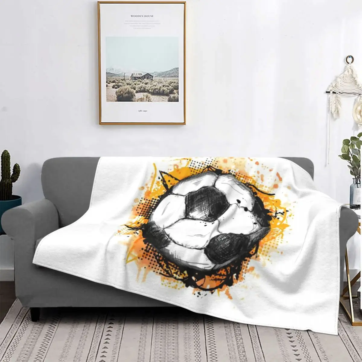 

Manta de felpa para balón de fútbol, manta de forro polar de franela ultrafina cálida para cama, decoración de viaje de terciope