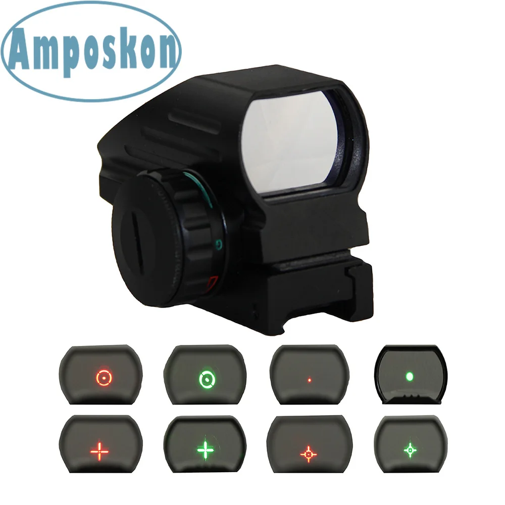 Hunting Optics 1x22x33 Compact Reflex Red Green Dot Sight Riflescope 4 Reticle For Airsoft With Weaver 20mm Or 11mm Mount | Спорт и