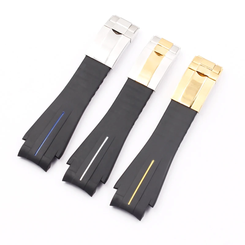 Waterproof rubber watch with male Applicable for Rolex bracelet Sea-type 4000 gradient ghost king silicone Strap 20mm 21mm |