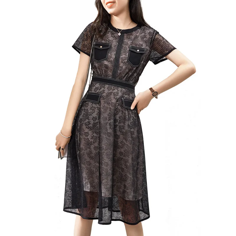 

black lace floral maxi dress women robe femme 2020 summer long work boho beach office sexy party dresses plus size free ship