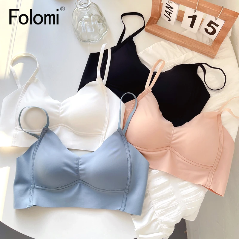 

Folomi Seamless Bra Thin Cup Wire Free Bralette Top Soft Sexy Lingerie S M L XL