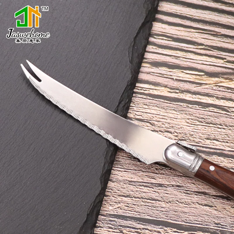 

6pcs Stainless Steel Dinner Knife Set Full Tang Table Knife Serrated Knife Wooden Handle Steak Knives Set