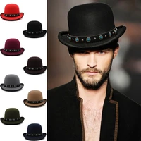 men women oval top classical wool bowler hat roll rim derby cap sunhat party street style adjustable size us 7 18 7 38 uk m l