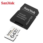 Карта памяти microSD SanDisk U1, до 100, МБс., 64 ГБ, 128 ГБ, 256 ГБ, класс 10, скорость видео U3 V30 Full HD 4K