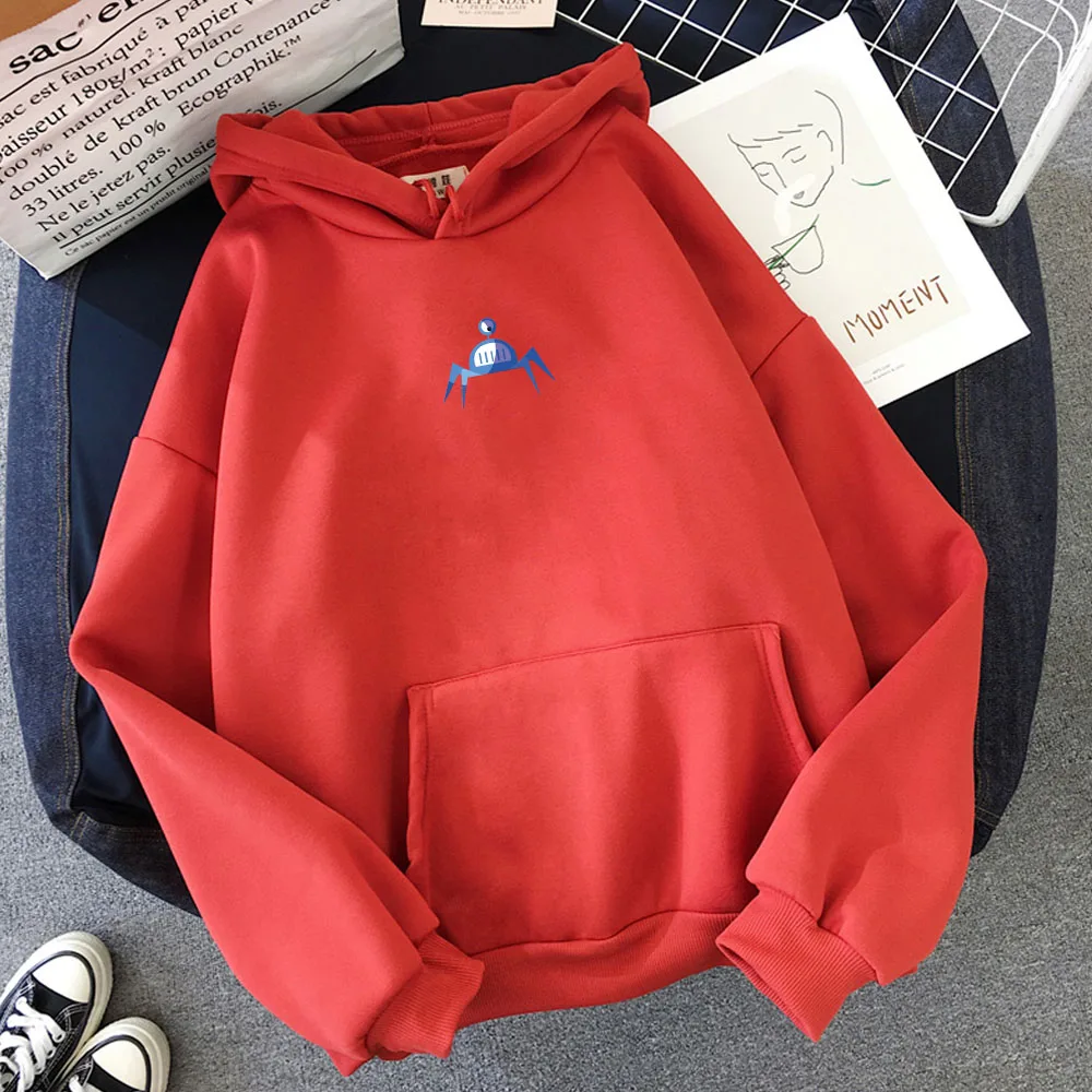 

Womens Korean Style Harajuku All-match Hoodies Women Pattern Printed Loose Hooded Trendy Pockets Plus Velvet Sweatshirts2021