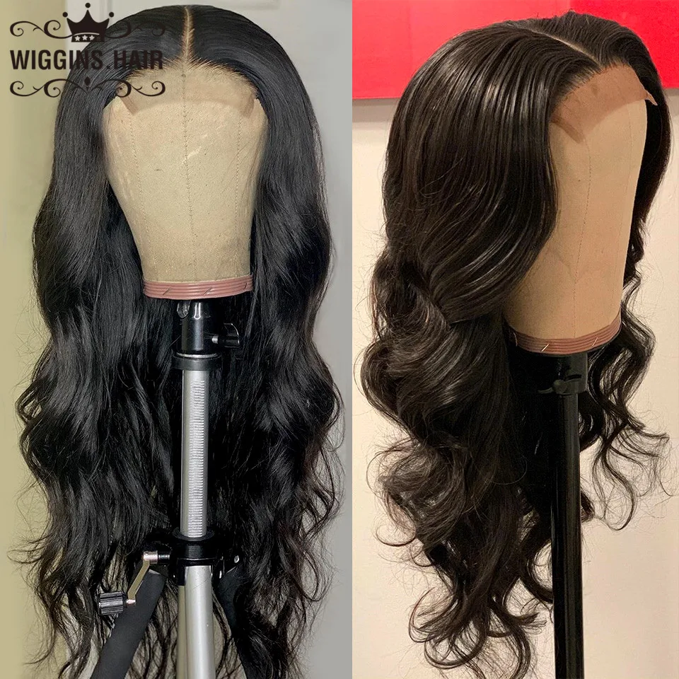 Парики на сетке 4x4 человеческие волосы бразильские волнистые парики для черных