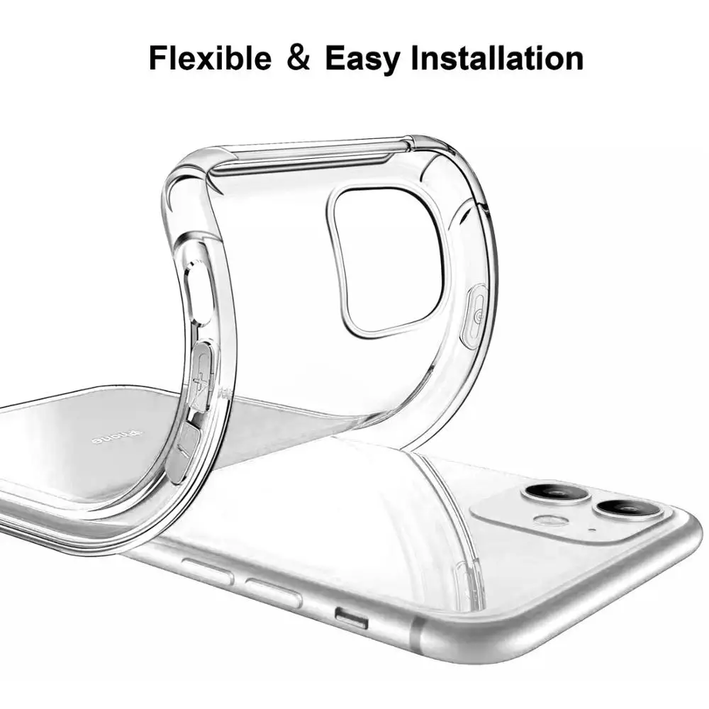 

Hot transparent clear shockproof TPU Bumper phone case back cover for iphone 11 11 pro max