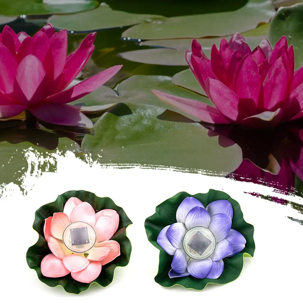 

Environmental Protection Waterproof Closed Ring Waterproof Pond Water Drift Lamp Solar Lotus Lamp Wish Lotus Leaf Lamp