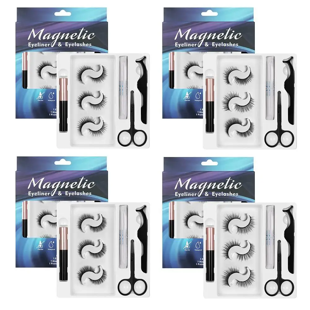

3Pcs/Set Hand made Magnetic Eyelashes And Eyeliner Waterproof Pen Look Solution Makeup Scissor Protein Natural Mini Tool Ca N9Q9