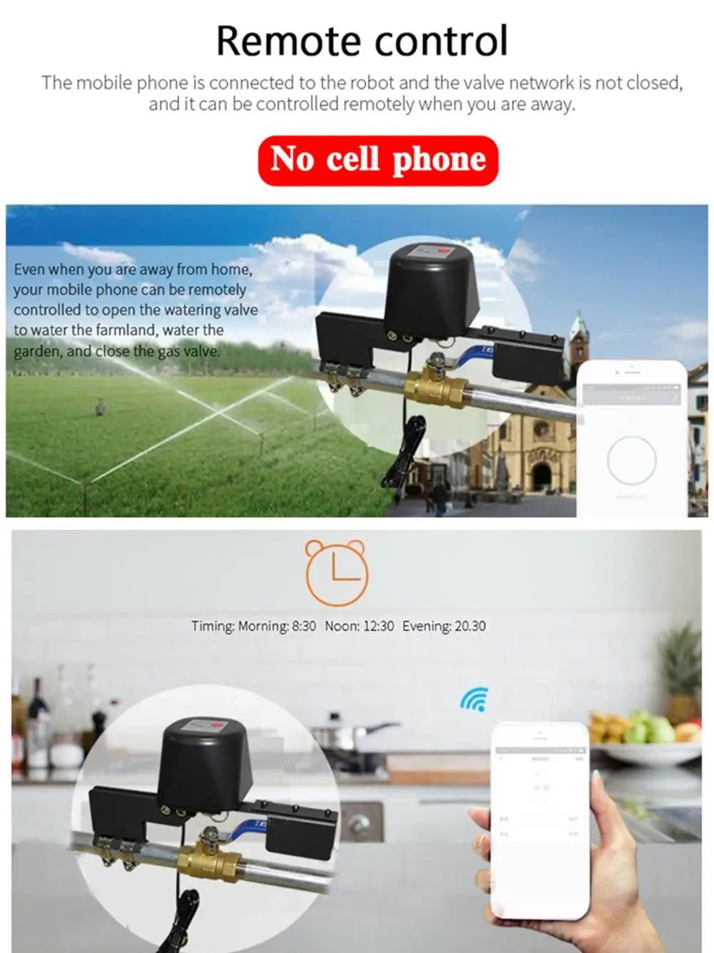 

ZigBee3.0 Smart WiFi Water Valves Gas Valves Smart Home Controller Works App Life with Google Off Shut Home Tuya/Smart Water M1J