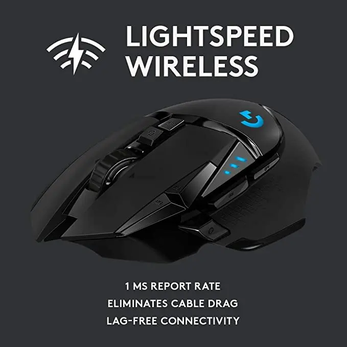 Проводная игровая мышь Logitech G502 LIGHTSPEED с сенсором HERO 16K совместимая PowerPlay