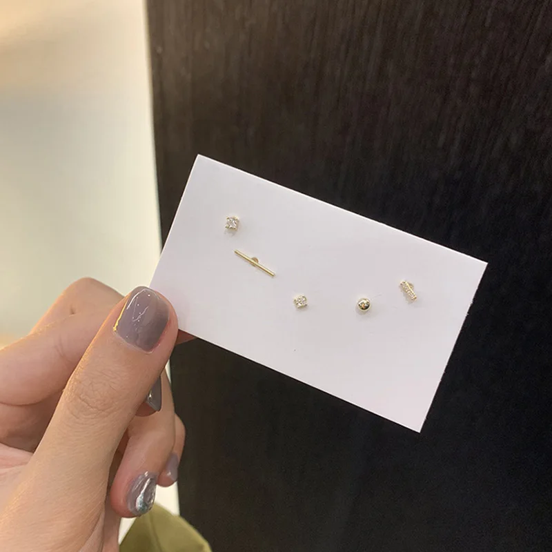 Набор серег-гвоздиков в минималистическом стиле для женщин и девушек | Украшения