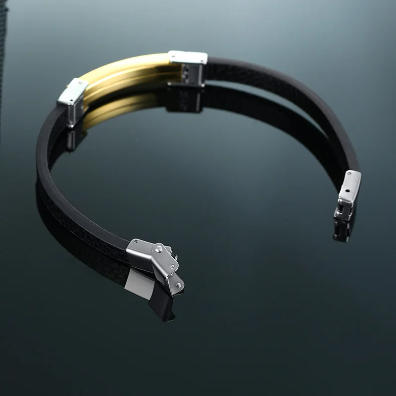 Модный простой мужской браслет V.YA из кожи и микрофибры браслеты нержавеющей