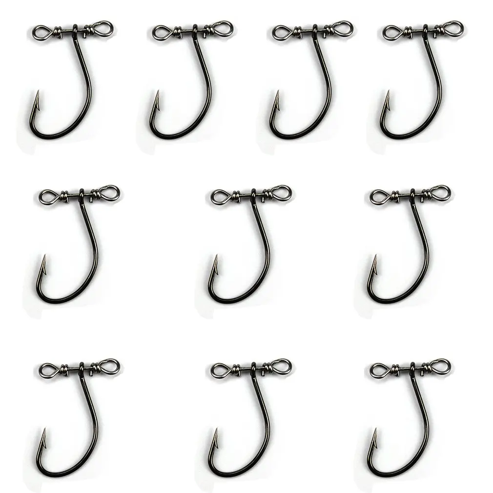 10/20 шт двойное отверстие вниз оснастка для закидывания крючок рыбалки приманка