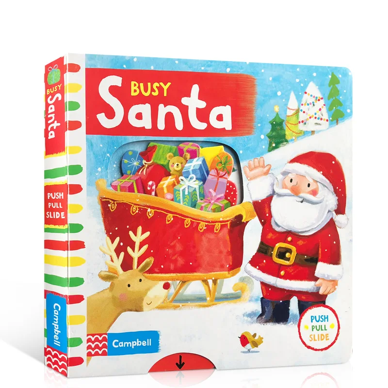 Кэмпбелл занятый Сантой подвижная Механическая скользящая книга с откидной