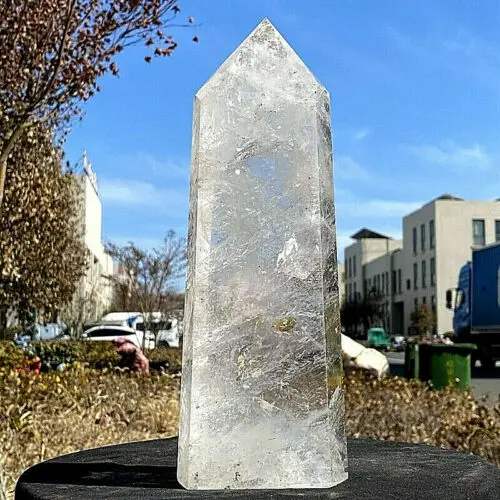 

400g-1600g Large Natural White Quartz Obelisk Crystal Healing Point Tower