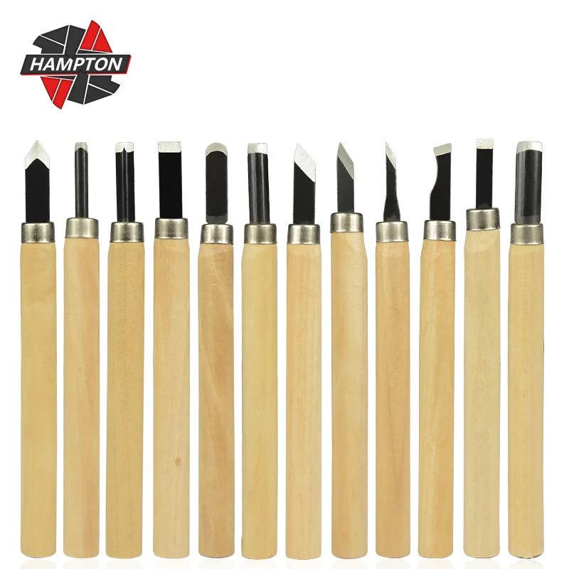 

Wood Carving Knife 12pcs Wood Carving Chisel Knife Hand Tool Set For Basic Detailed Carving Woodworkers Gouges Hand Tools