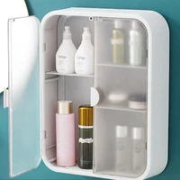 cosmetic storage box porta mascarilbathroom dressing table makeup brush rack wall mounted plasticwood cosmetic storage box