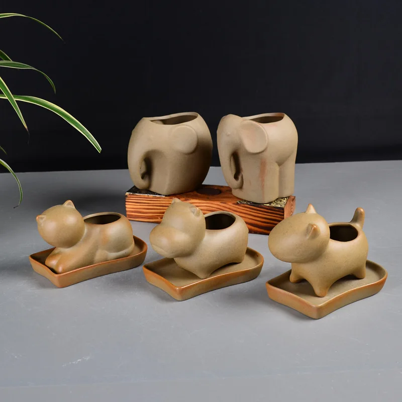 Мультипликационный горшок для суккулентов маленький абстрактный домашних