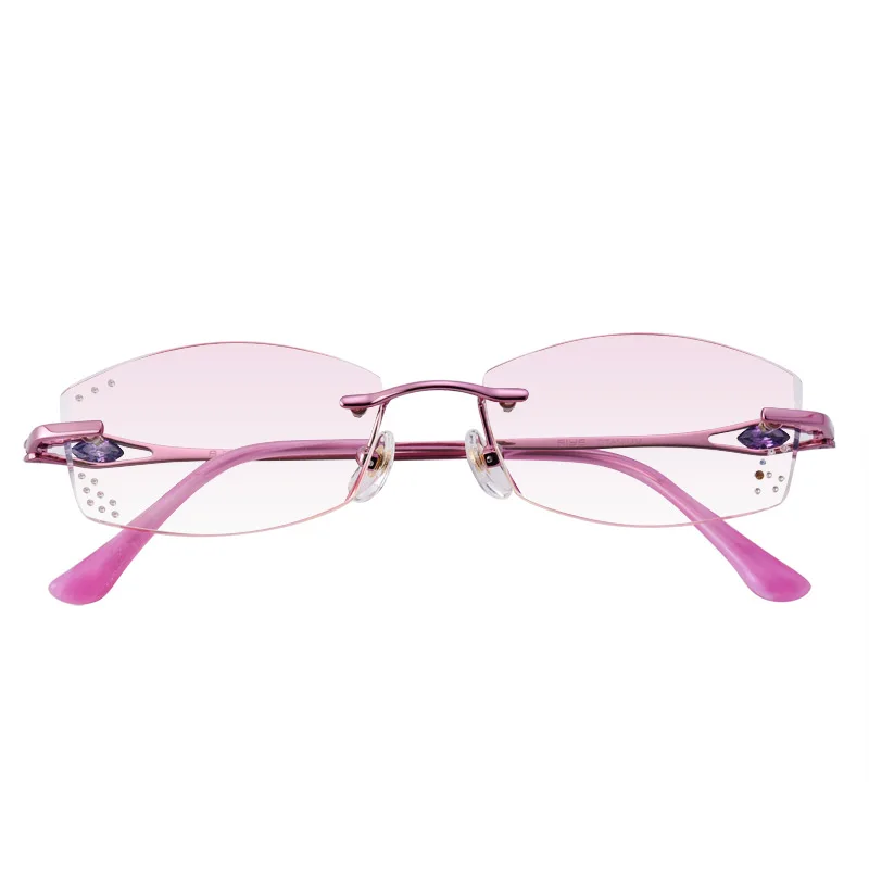 Очки по рецепту женские модные Очаровательные очки без оправы с бриллиантами