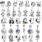 Посеребренные бусины-подвески в виде животных, ежика, лисы, панды, подходят для самостоятельного изготовления браслетов, ожерелий, ювелирных изделий для женщин, 2 шт.лот