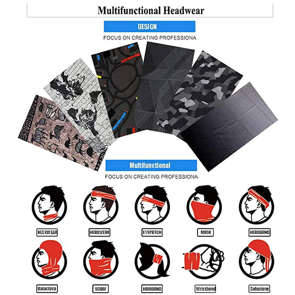 

6 Windproof Face Mask Sport Head Scarf Bike Magic Bandana Men Headbands Cycling Scarf Women Breathable Bicycle Scarf Mascarillas