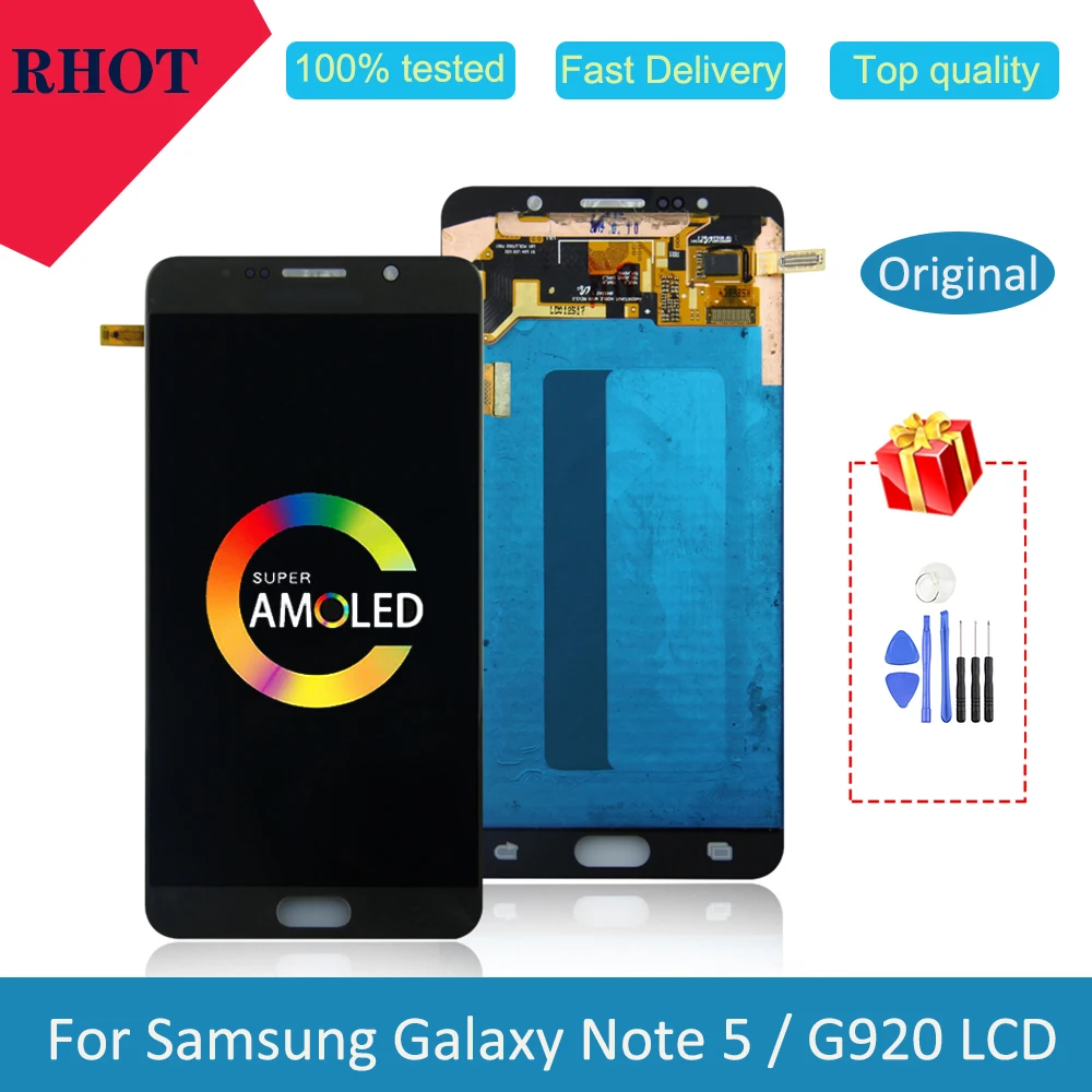 100% протестированный оригинальный AMOLED 5 7 &quotnote5 ЖК монитор для Samsung Galaxy Note N920 N920F