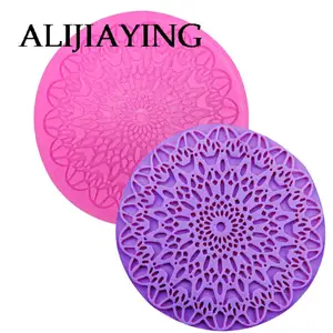 M0357 DIY цветочные узоры круглые кружевные формы для шоколада силиконовые формы инструменты для украшения тортов сахарное ремесло