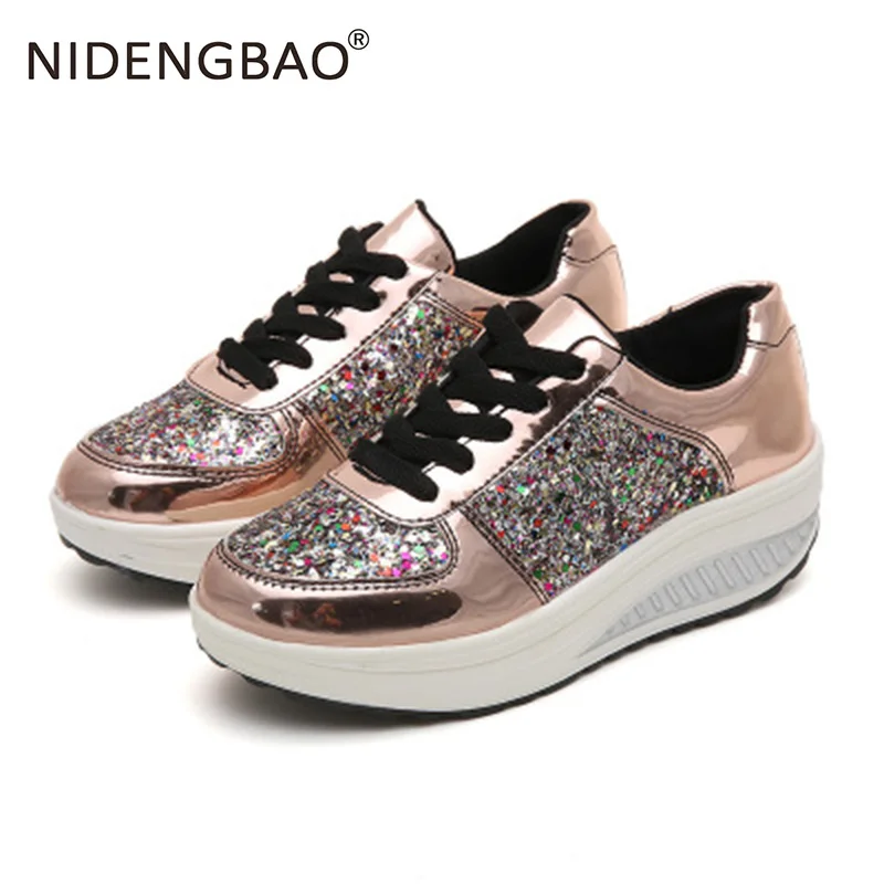 

Женские кроссовки, женская спортивная обувь для тренировок, модная женская обувь на платформе, кроссовки для бега на шнуровке, большой разм...