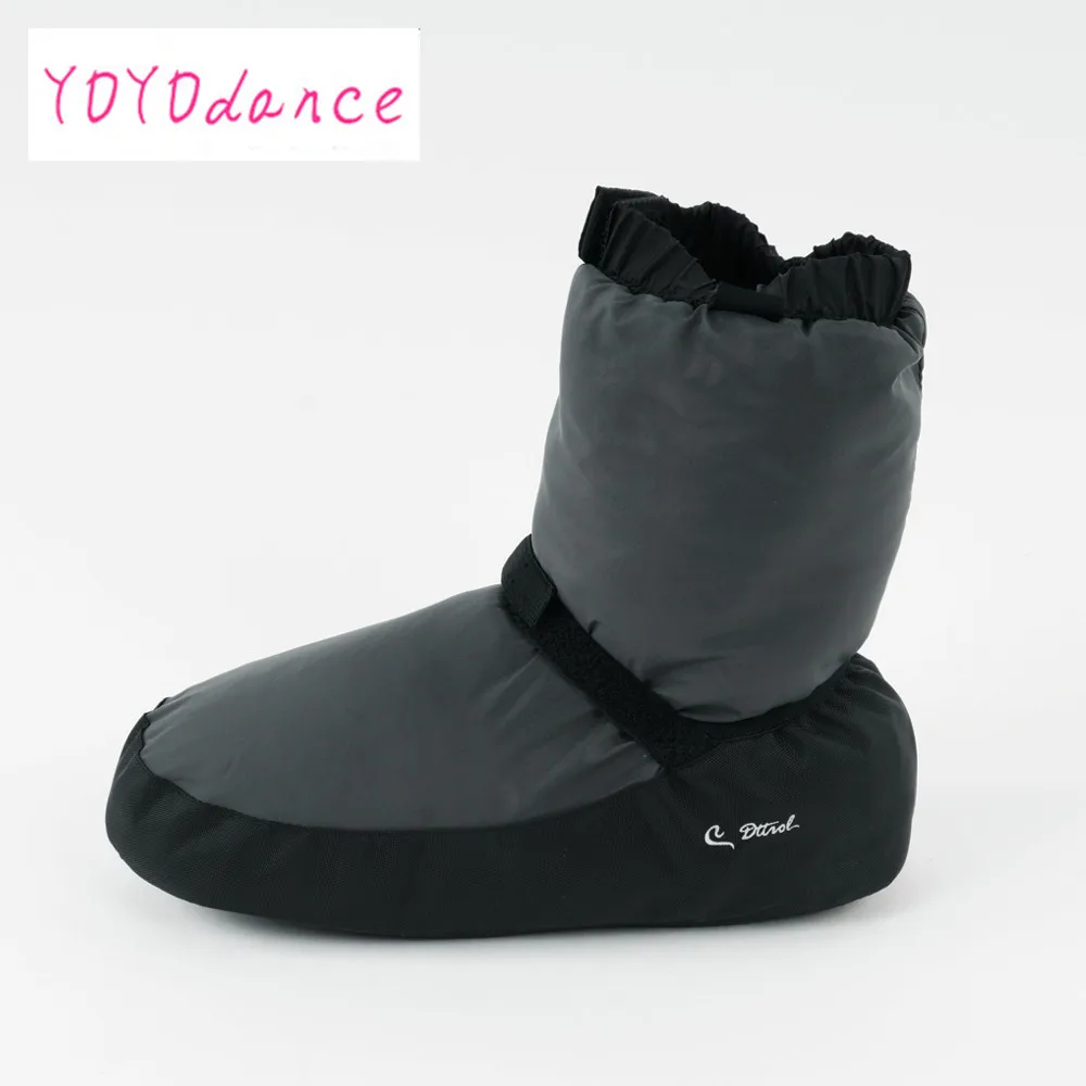 Женские теплые балетные ботинки черные фиолетовые серые с замком для танцев